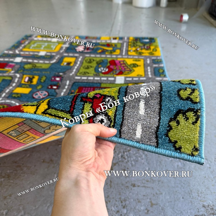 Детский Ковер Город Синий Дизайн 30843